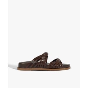 SCHUTZ Tara Sporty Sandal Brown Woven Leather
